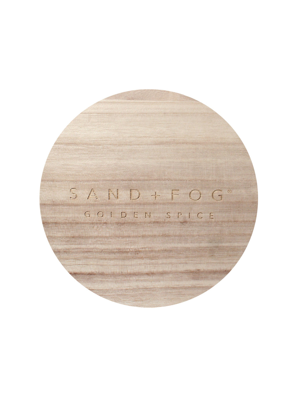 Golden Spice 23 oz scented Candle Flax vessel with Sand+Fog wood lid