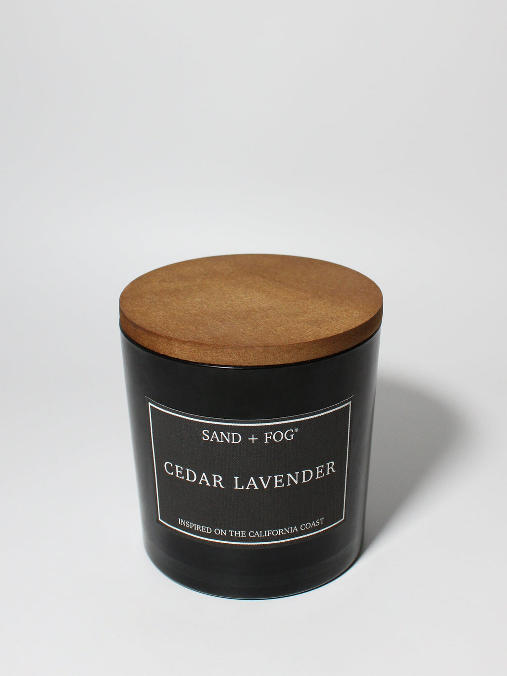 Cedar Lavender 21 oz scented candle Black vessel with Wood lid