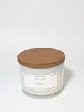 Chai 12 oz scented candle White vessel with Wood Lid
